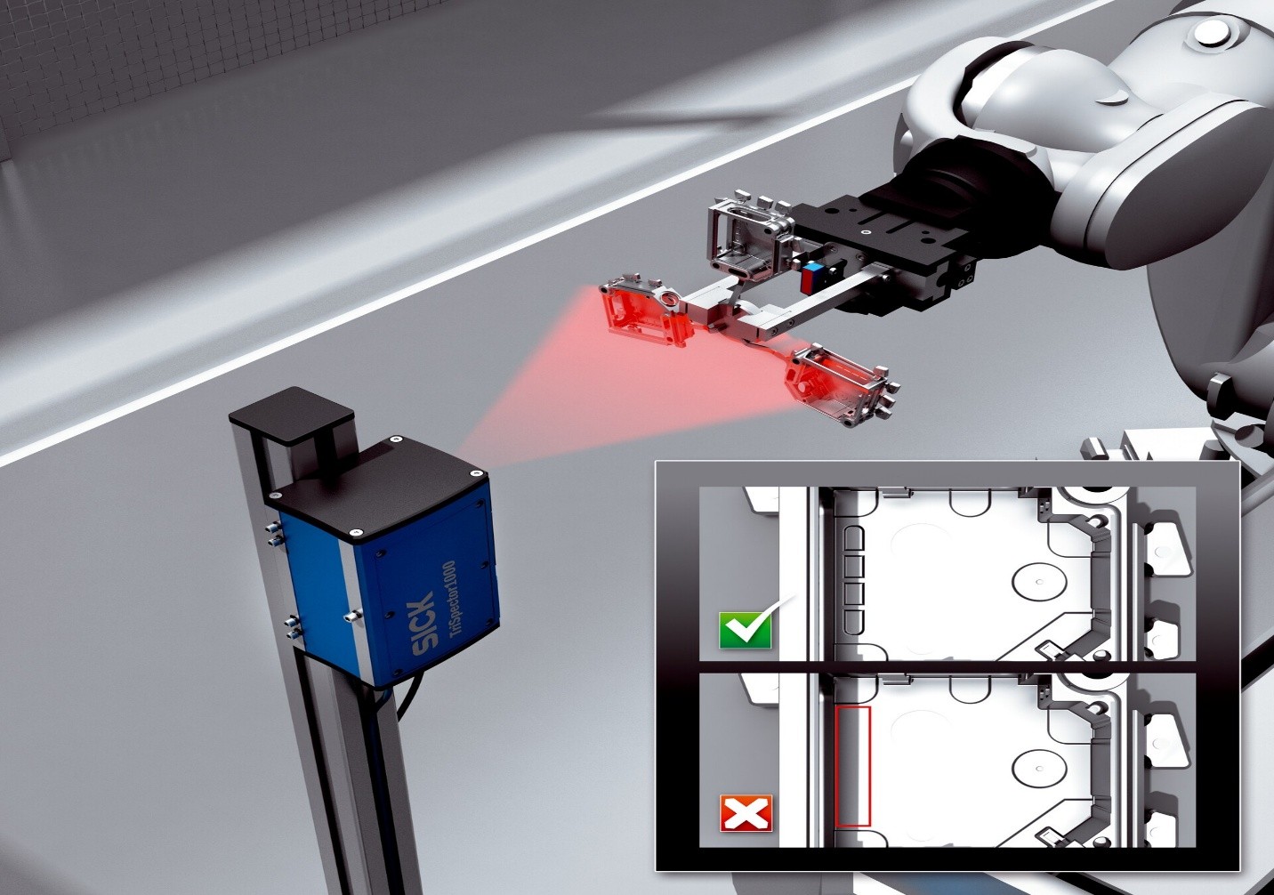 GIẢI PHÁP KIỂM TRA CHẤT LƯỢNG 3D CHI TIẾT ĐÚC INLINE BẰNG CẢM BIẾN SICK TRISPECTOR1000