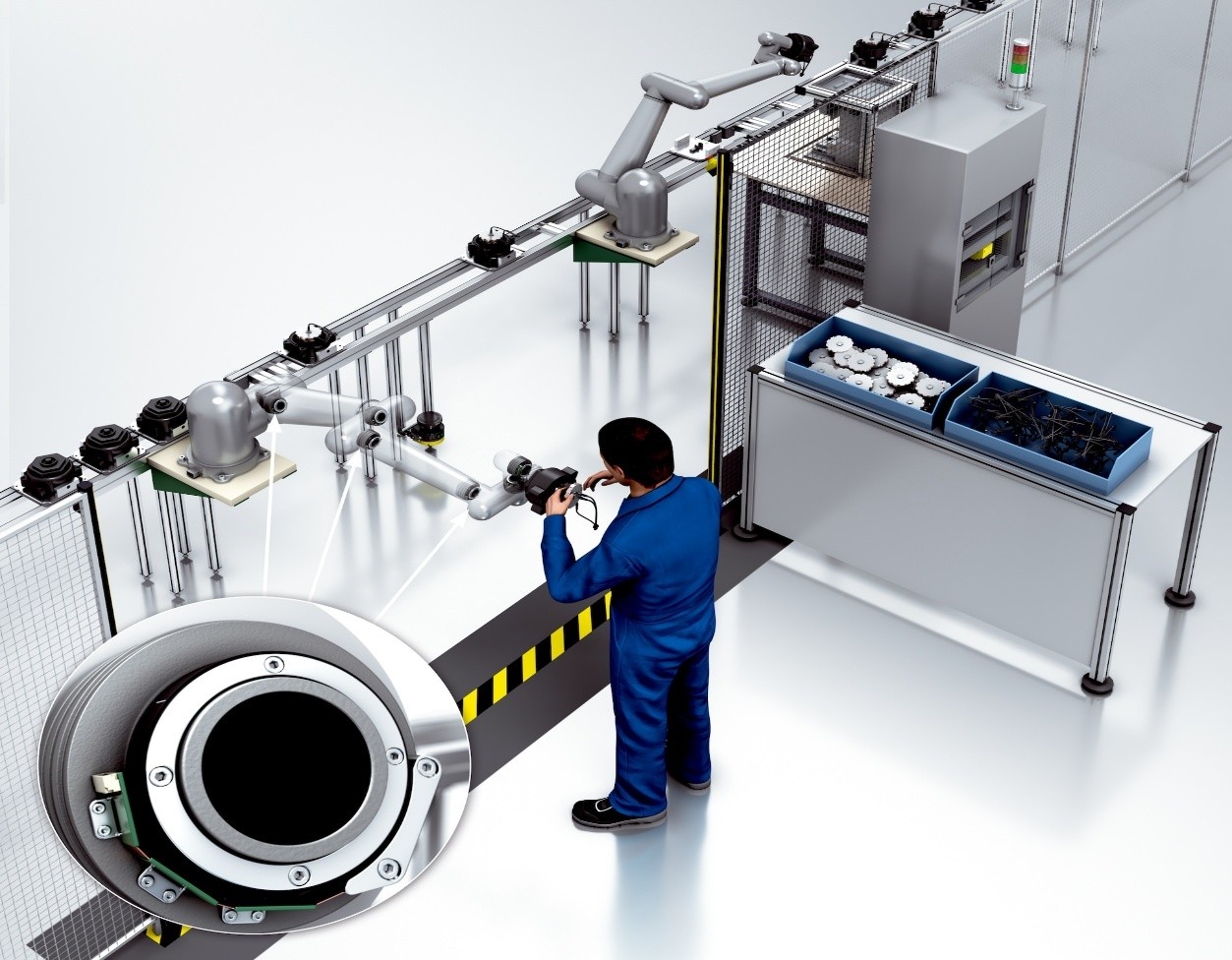 GIẢI PHÁP MOTOR FEEDBACK HIPERFACE STS CHO ROBOT CỘNG TÁC DÙNG ĐỘNG CƠ RỖNG TRỤC