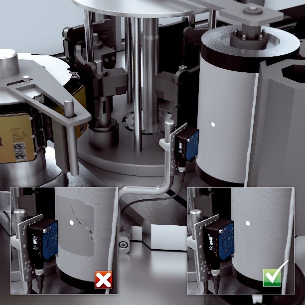 ỨNG DỤNG CẢM BIẾN SICK TRONG MÁY DÁN NHÃN: GIẢI PHÁP PHÁT HIỆN KEO VÀ NHÃN LỖI