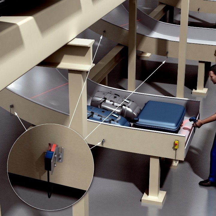 GIÁM SÁT MỨC TẢI TRONG HỆ THỐNG BAGGAGE CHUTES BẰNG G6 MINIATURE PHOTOELECTRIC SENSORS