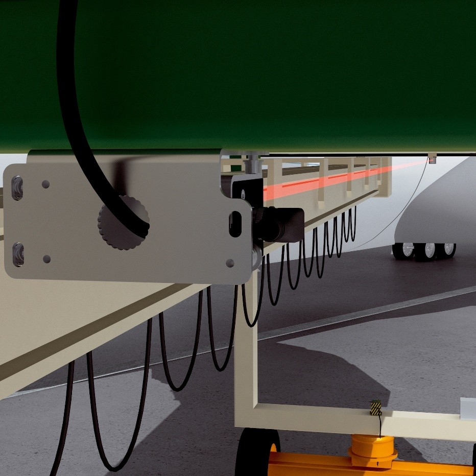 ỨNG DỤNG: ĐO KHOẢNG CÁCH KHI THU – DUỖI CẦU THANG MÁY BAY (PASSENGER BOARDING BRIDGE) BẰNG CẢM BIẾN LASER DX50 / DX80 & BỘ ĐO DÂY RÚT HIGHLINE