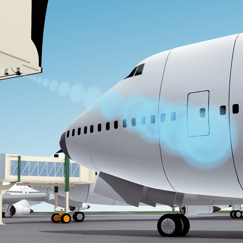 ĐO KHOẢNG CÁCH KHI DOCKING PASSENGER BOARDING BRIDGE VỚI AIRCRAFT BẰNG UM30 ULTRASONIC SENSOR